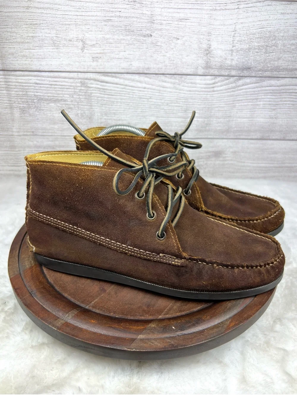 Quoddy Mens Chukka Boots Brown Leather Suede Moccasin Amazonas Shoes Size 9